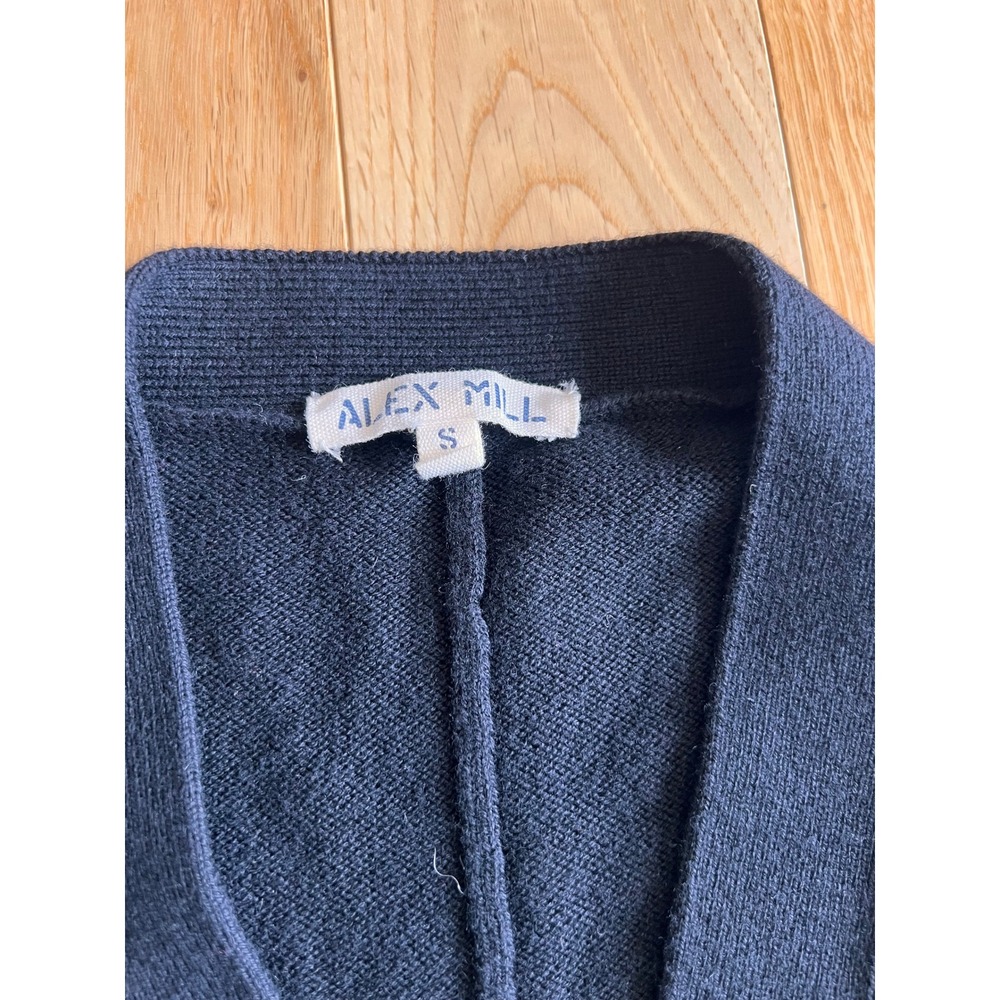 Alex Mill Sweater Jumpsuit Black Wool Cotton Belted Long Sleeve Womens Small - Picture 3 of 8